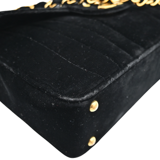 CHANEL | Black Velvet Vertical Quilted Flap Bag
