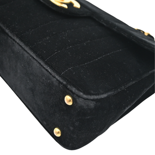 CHANEL | Black Velvet Vertical Quilted Flap Bag