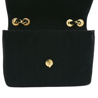 CHANEL | Black Velvet Vertical Quilted Flap Bag