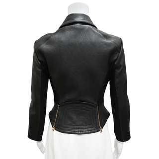 HERVE LEGER | Salene Black Leather Moto Jacket