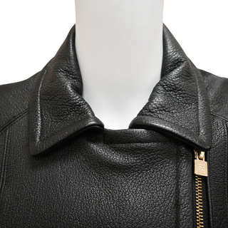 HERVE LEGER | Salene Black Leather Moto Jacket
