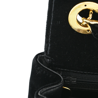 CHANEL | Black Velvet Vertical Quilted Flap Bag