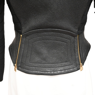 HERVE LEGER | Salene Black Leather Moto Jacket