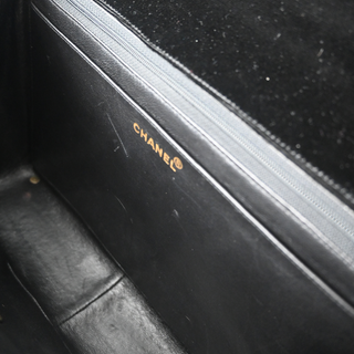 CHANEL | Black Velvet Vertical Quilted Flap Bag