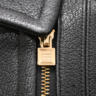 HERVE LEGER | Salene Black Leather Moto Jacket