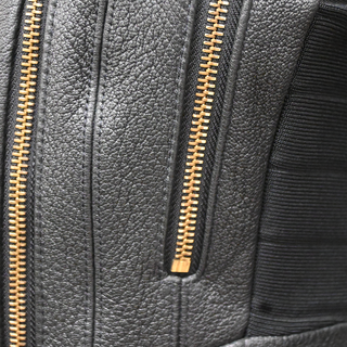 HERVE LEGER | Salene Black Leather Moto Jacket