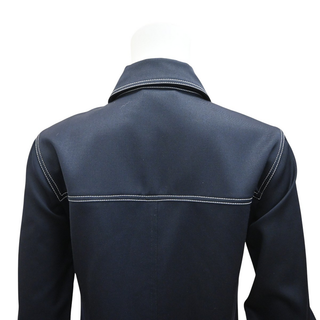 CELINE | Navy Blue Midi Shirt Dress