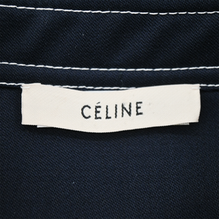 CELINE | Navy Blue Midi Shirt Dress