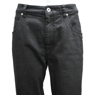 BRUNELLO CUCINELLI | Faded Black Cropped Raw Edge Jeans