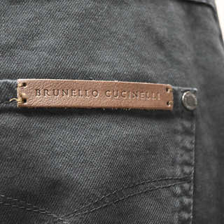 BRUNELLO CUCINELLI | Faded Black Cropped Raw Edge Jeans