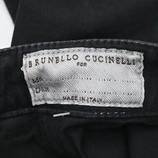 BRUNELLO CUCINELLI | Faded Black Cropped Raw Edge Jeans