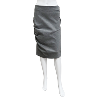 BRUNELLO CUCINELLI | Heathered Grey Ruched Pencil Skirt
