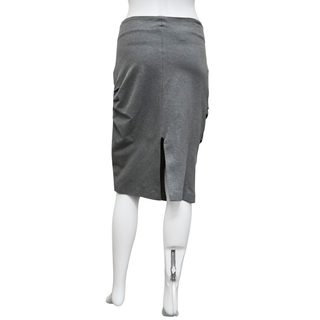 BRUNELLO CUCINELLI | Heathered Grey Ruched Pencil Skirt