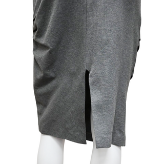 BRUNELLO CUCINELLI | Heathered Grey Ruched Pencil Skirt