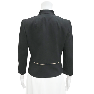 AKRIS | Black Wool-Blend Open Front Cropped Jacket