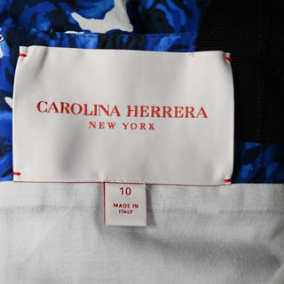 CAROLINA HERRERA | Blue Rose Garden Fit & Flare Midi Dress