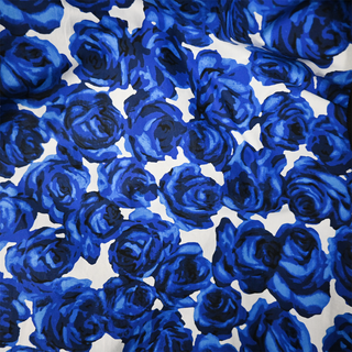 CAROLINA HERRERA | Blue Rose Garden Fit & Flare Midi Dress