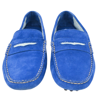 MANOLO BLAHNIK | Blue Suede Penny Loafers