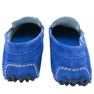 MANOLO BLAHNIK | Blue Suede Penny Loafers