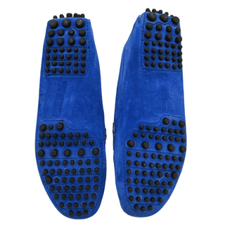 MANOLO BLAHNIK | Blue Suede Penny Loafers
