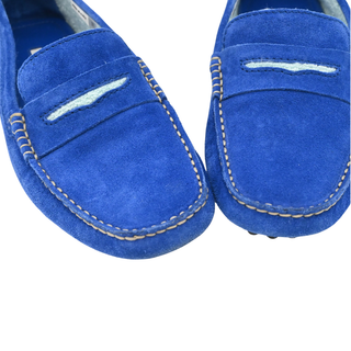 MANOLO BLAHNIK | Blue Suede Penny Loafers