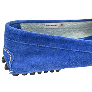 MANOLO BLAHNIK | Blue Suede Penny Loafers