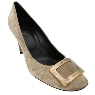 ROGER VIVIER | Trompette Beige Suede Pumps