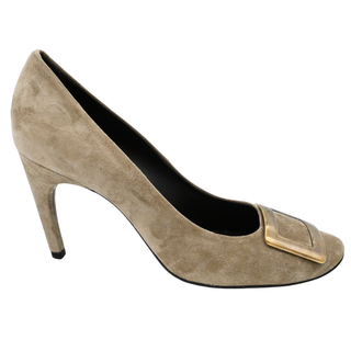ROGER VIVIER | Trompette Beige Suede Pumps