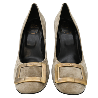 ROGER VIVIER | Trompette Beige Suede Pumps