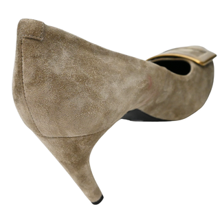 ROGER VIVIER | Trompette Beige Suede Pumps