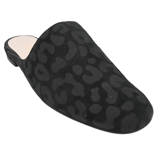 STUART WEITZMAN | Mulearky Black Leopard-Print Suede Mules