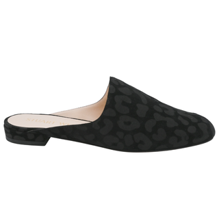 STUART WEITZMAN | Mulearky Black Leopard-Print Suede Mules
