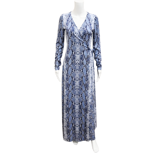 DVF | Julian Python Print Long Wrap Dress