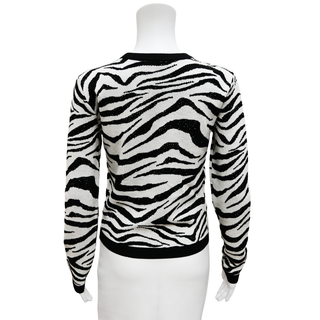 ALICE + OLIVIA | Connie Embellished Zebra Sweater