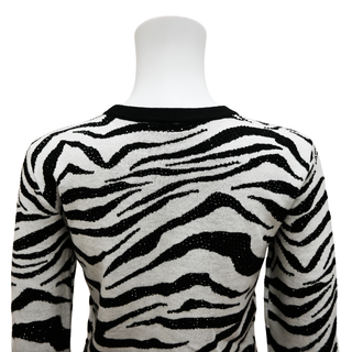 ALICE + OLIVIA | Connie Embellished Zebra Sweater