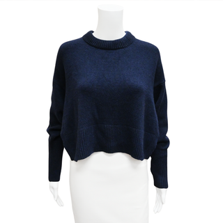 KHAITE | Renee Navy Cashmere Tie-Back Sweater