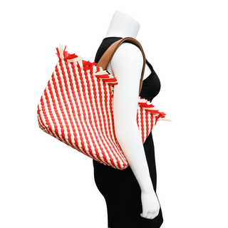 NAGHEDI | Havana Amalfi Red Woven Tote Bag