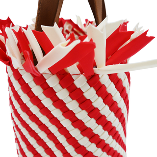 NAGHEDI | Havana Amalfi Red Woven Tote Bag