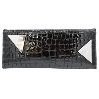 THE ATTICO | ''8.30 PM'' Coffee Oversized Embossed Clutch