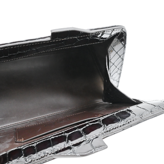 THE ATTICO | ''8.30 PM'' Coffee Oversized Embossed Clutch