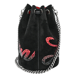 CHRISTIAN LOUBOUTIN | Marie Jane Embellished Suede Bucket Bag