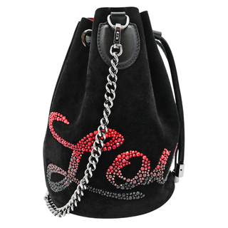 CHRISTIAN LOUBOUTIN | Marie Jane Embellished Suede Bucket Bag