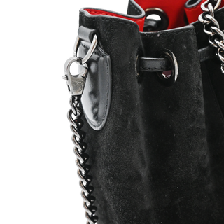 CHRISTIAN LOUBOUTIN | Marie Jane Embellished Suede Bucket Bag