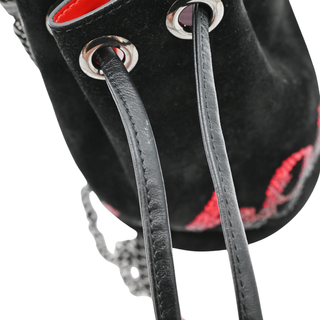 CHRISTIAN LOUBOUTIN | Marie Jane Embellished Suede Bucket Bag
