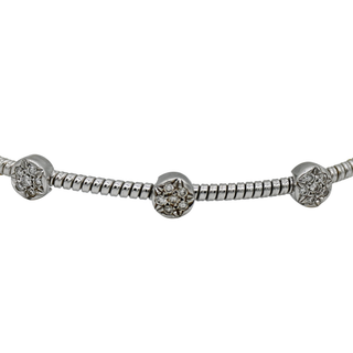 &nbsp; | 18K White Gold Diamond Station Bracelet