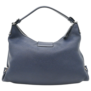 FERRAGAMO | Fanisa Navy Blue Pebbled Leather Hobo Bag