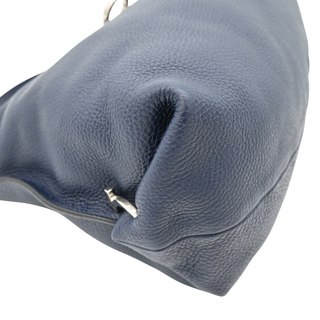 FERRAGAMO | Fanisa Navy Blue Pebbled Leather Hobo Bag