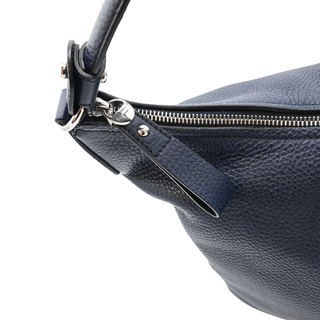 FERRAGAMO | Fanisa Navy Blue Pebbled Leather Hobo Bag
