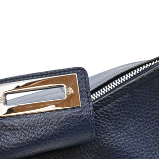 FERRAGAMO | Fanisa Navy Blue Pebbled Leather Hobo Bag