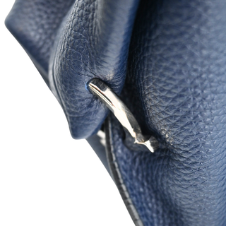 FERRAGAMO | Fanisa Navy Blue Pebbled Leather Hobo Bag